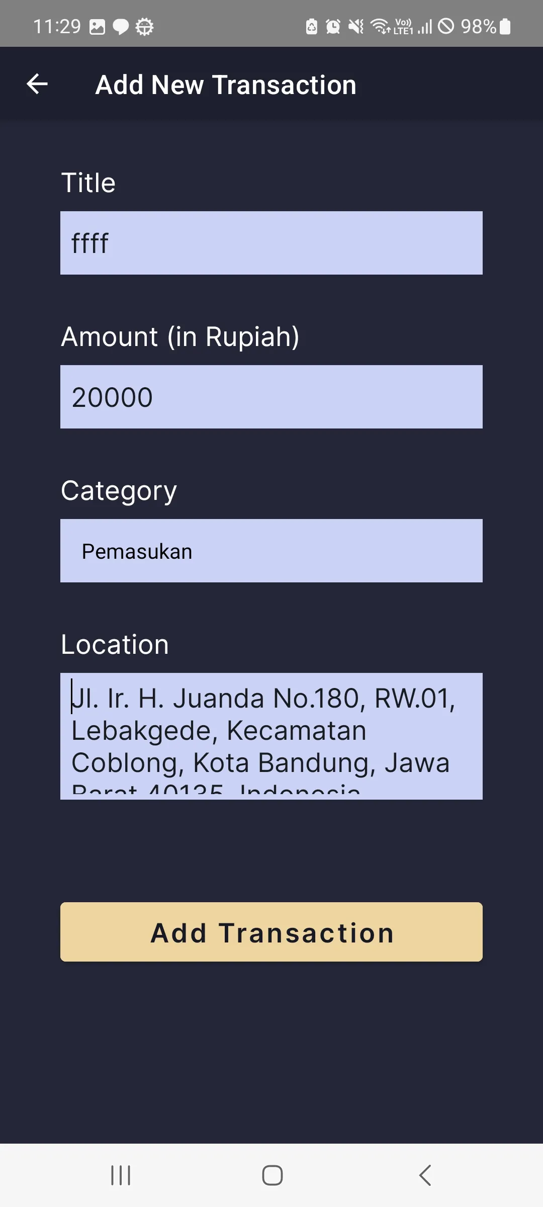 Add Transaction