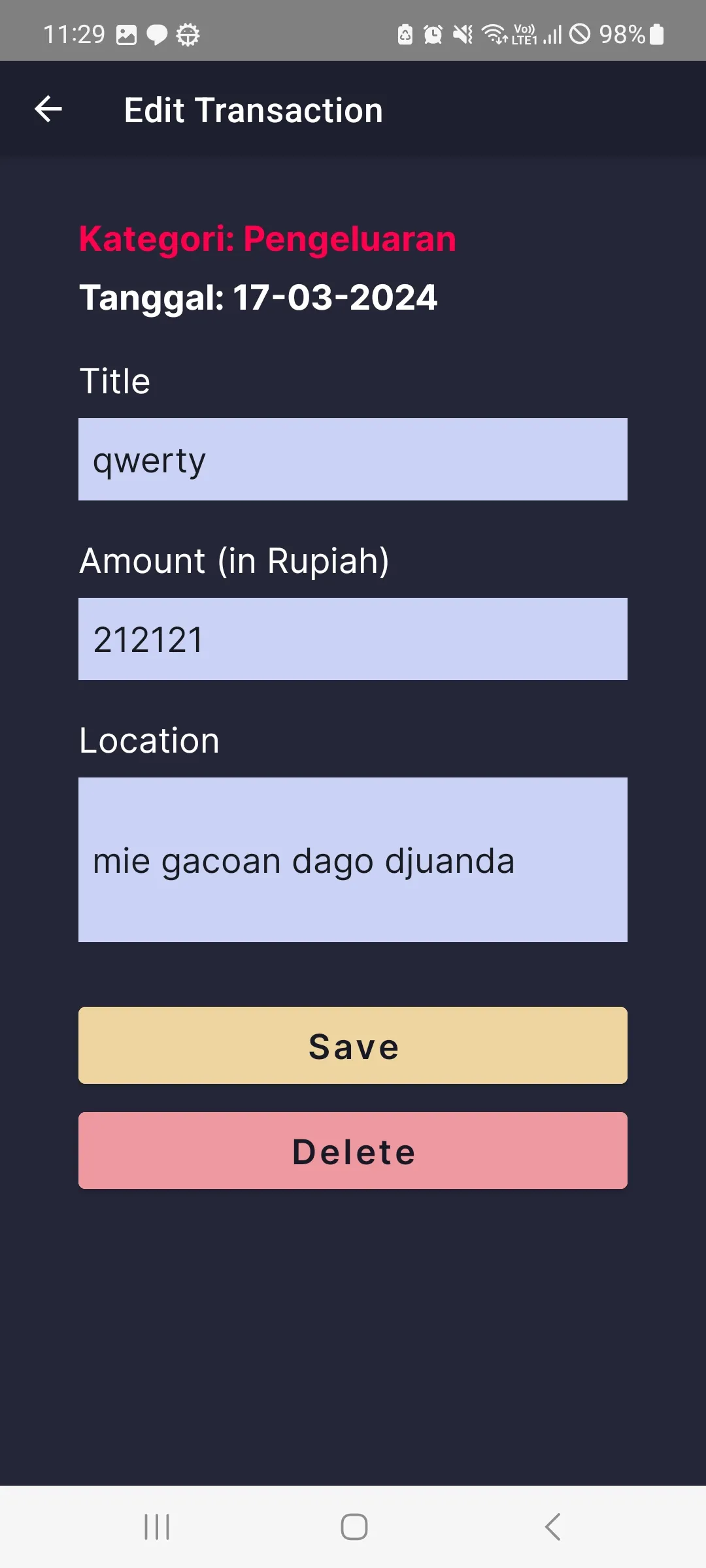 Edit Transaction