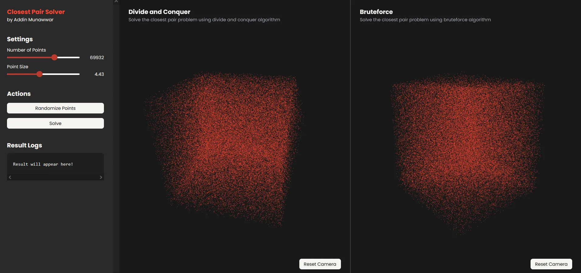 Closest Pair Solver Screenshot - Application Idle