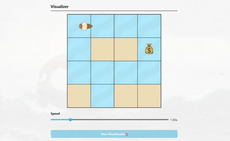 Treasure Hunt Screenshot - Algorithm Visualization